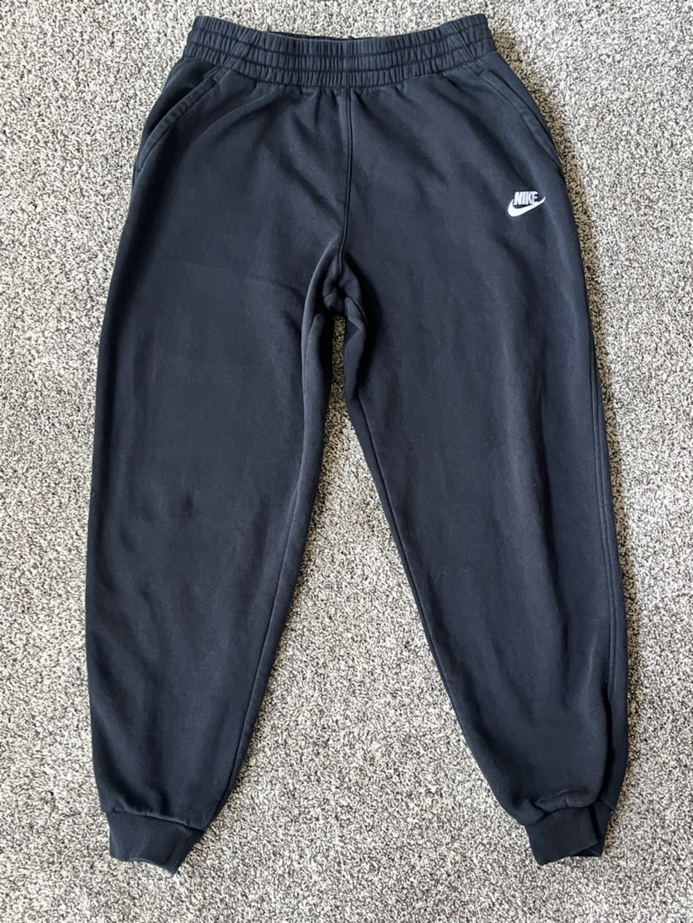 Nike Kids Fleece Joggers- Black with White Swoosh